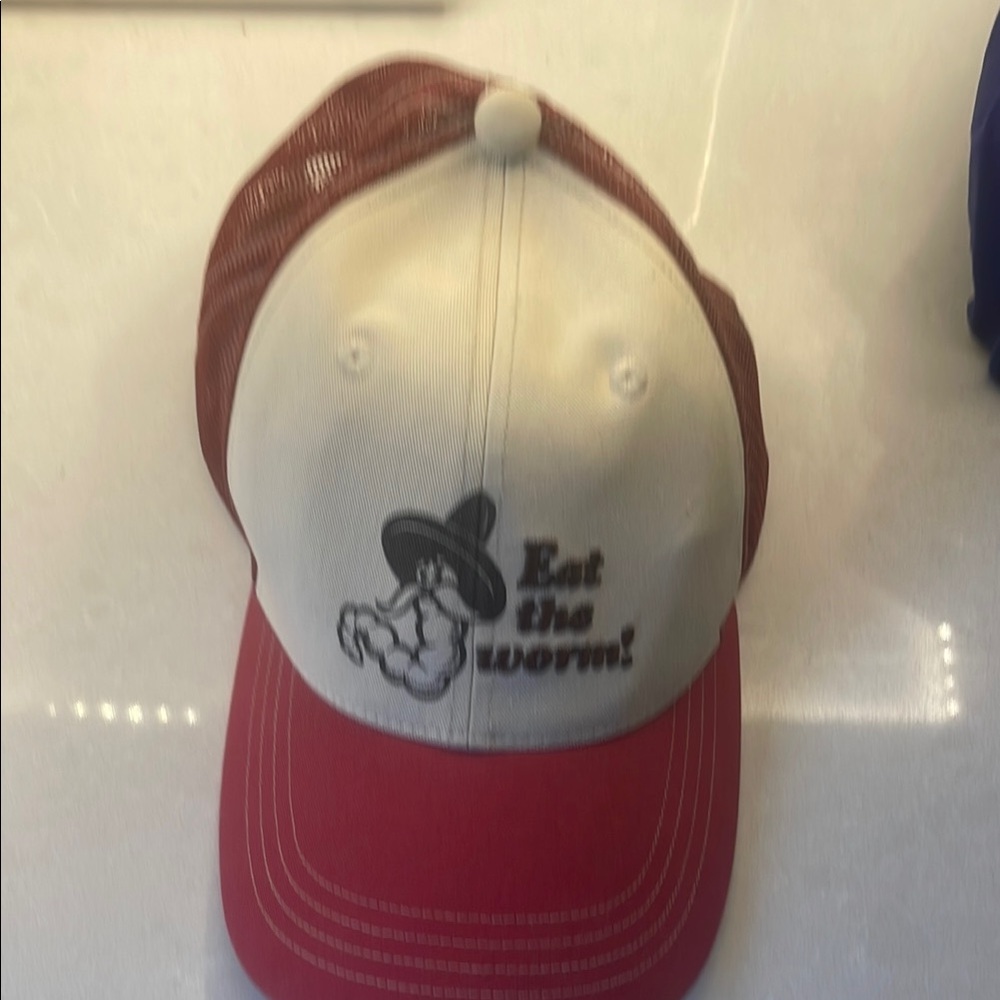 Red and White Trucker Hat with Graphic
